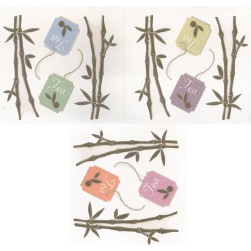 24 packs/box 3D vinyl TEA BAG stationary sticker perfect DIY wall plate kitchen cup vase tile accessory kid room toy hobby