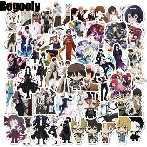 50pcs Stray Dogs Anime Children Scrapbooking Stickers Waterproof PVC Skateboard Guitar Suitcase Funny Graffiti Sticker Kids Toy