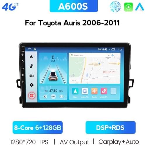 RDS 2 DIN Android 10 8 Core 6G + 128G Car DVD Player For Toyota Auris 2006-2012 Radio Video Multimedia navigation GPS carplay