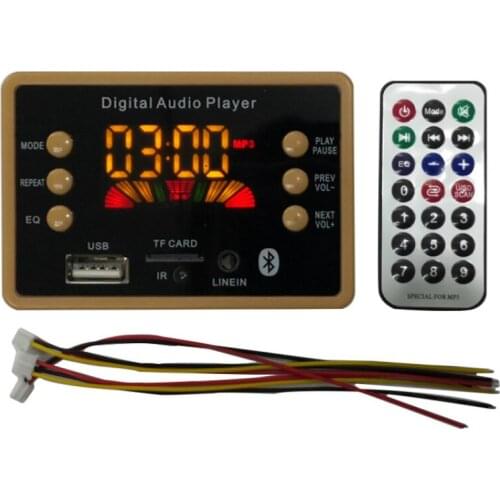 Wireless Bluetooth-compatible 5.0 MP3 WMA decoder board audio module Color screen AUX Car stereo audio Support USB TF FM EQ