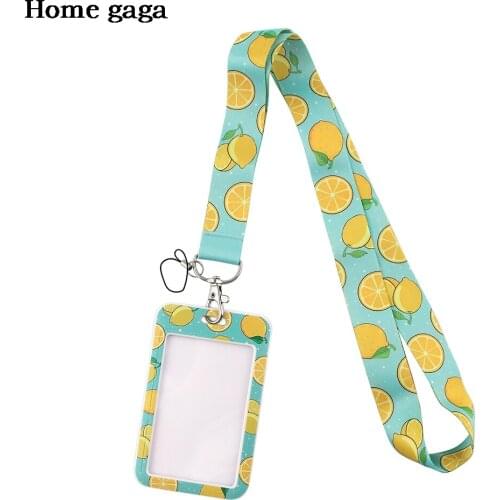 DB404 Homegaga Fruit Lemon Fashion Simple Keychain Cellphone Neck Lanyard key ID Card Cellphone USB Key Lanyard