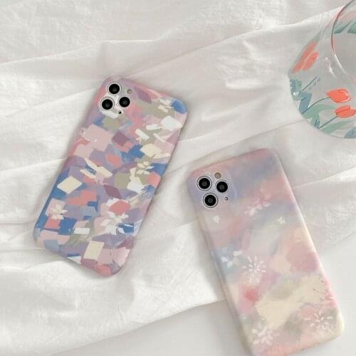 Retro abstract oil painting art Phone Case For iPhone 11 Pro Max case Cute soft cover for iPhone XS Max XR X 7 8 Plus 7Plus Case
