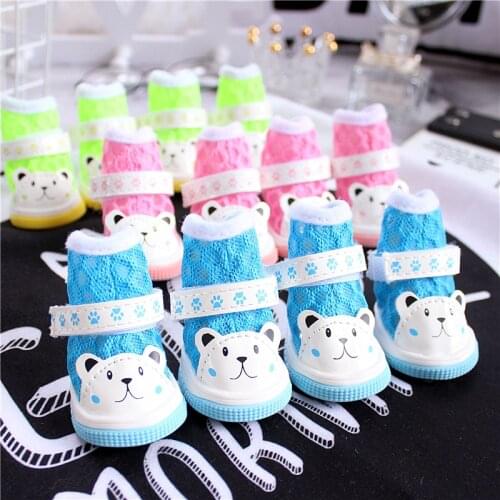 Breathable Mesh Boots For Dogs Autumn Spring Pet Chihuahua Yorkshire Little Small Animal Cat Shoes 4pcs/set Lot Non-slip Puppy