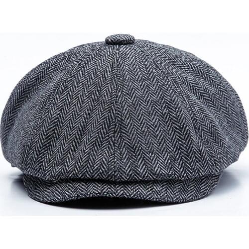 Brand Unisex Autumn Winter Newsboy Caps Men And Women Warm Tweed Octagonal Hat For Male Detective Hats Retro Flat Caps chapeau