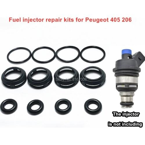 4Sets Fuel Injector Repair Service Kit for Auto Part D2159MA for Peugeot 405 206 PUNTA AZUL PG405 198487 34800