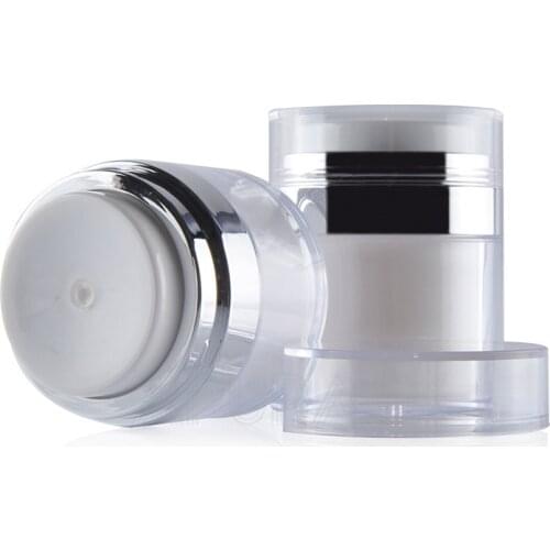 15 30 50G Pearl White Acrylic Airless Jar Round Vacuum Cream Jar 15 30 50 ML Cosmetic Packing Pump Bottles lin3092