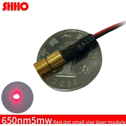 High quality 650nm red dot laser module 5mw diode diameter 4mm super small size&spot locator optical machine accessories brass