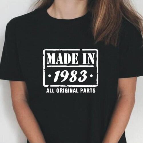 Summer Short Sleeve Harajuku Tee Shirt Femme Made In 1983 New Funny T Shirt Women Tops Casual Plus Size Tshirt Camiseta Mujer