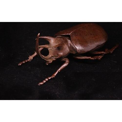 Antique Pure Copper Beetle Miniature Figurines Desk Decorations Vintage Brass Insect Tea Pets Ornament Home Decor Accessories