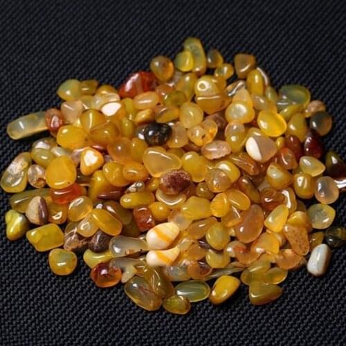 100g Natural Yellow Agate Crystal Gravel Gemstone Stones Degaussing Healing