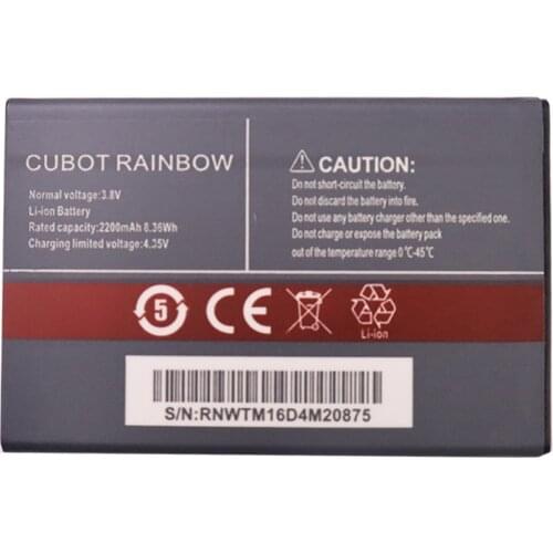100% New Original CUBOT RAINBOW Battery 2200mAh Replacement backup battery For CUBOT RAINBOW Cell Phone In Stock