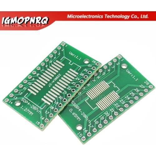 10PCS SSOP28 SOP28 TSSOP28 to DIP28 Adapter Converter PCB Board 0.65MM 1.27MM