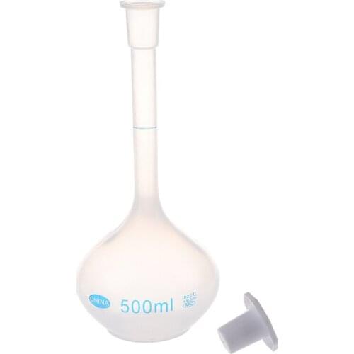 AU42 -500ml Long Neck Clear White Plastic Volumetric Measuring Flask