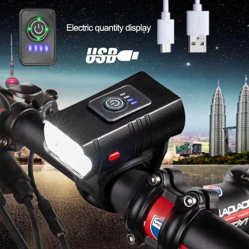 T6 Multi-Function Bright Waterproof Bicycle Headlight 5 Mode Bk02 Rechargeable Far and near Light with Taillight