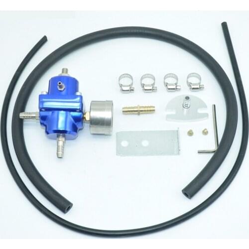 Universal Adjustable FueL Pressure Regulator FPR 0-140 Psi Oil Gauge+Hose Kit