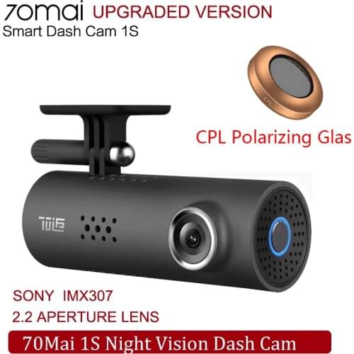 Original 70mai 1S Car DVR MSC 8336D 1080P HD Night Vision 70mai Recorder WiFi 70mai 1S Camera CPL Polarizing Glas