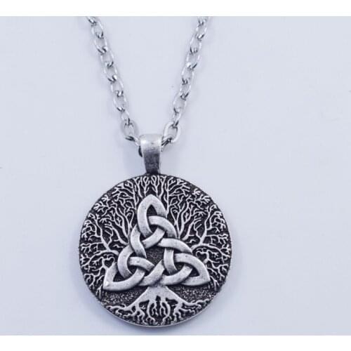 Viking World Tree Jewelry Triple Triangle Celt Knot Amulet Tree of Life Pendant Necklace