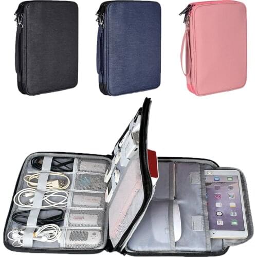 Large Capacity Data Cable Storage Bag Double Layer Travel Electroics Accessories Organizer Pouch Case for iPad Charges Earphones