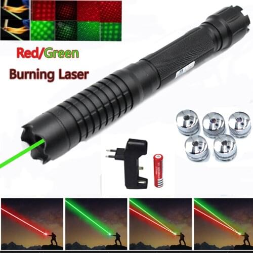 Green lasers Hunting High Power Adjustable Focus Burning Green Laser Pointer Pen 532nm 500 to 10000 meters Lazer 009 range