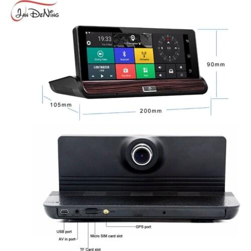 JanDeNing 7.0''touch Screen 3G network Android WiFi bluetooth HD 1080P Video Dual Cam Mirror Car DVR Sound Control Navigator