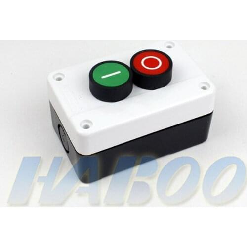 1pcs 2positions momentary symbol switch with protection box with 2 holes 1NO/1NC white color symbol button switch