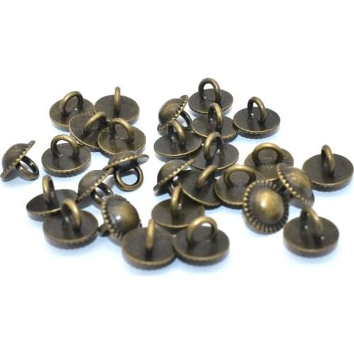 10pcs Domed Mushroom Metal Shank Buttons Craft 9mm Round Sewing Buttons Mushroom Bald Button for Bags Clothes Craft Supplies