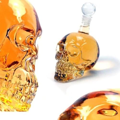 1000ML Creative Crystal Skull Wine Bottle Vodka Glass Skull Wine Glass Bottle Bar KTV Christmas Holiday Supplies