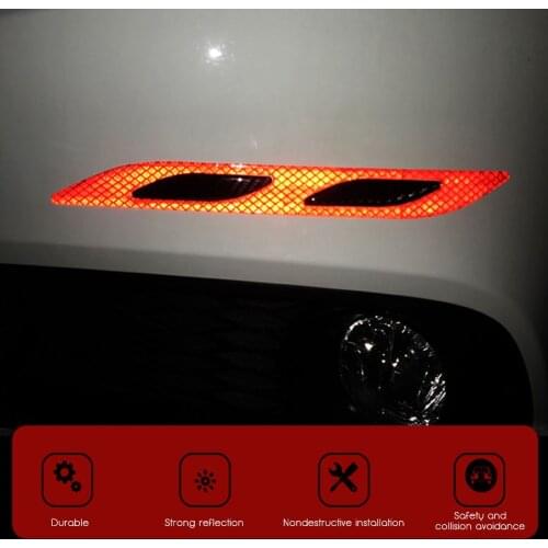 2Pcs Car Bumper Protector Trim Strips Carbon Fiber Reflective Sticker Auto Motorcycle Warning Tape Anti-scratch Bar