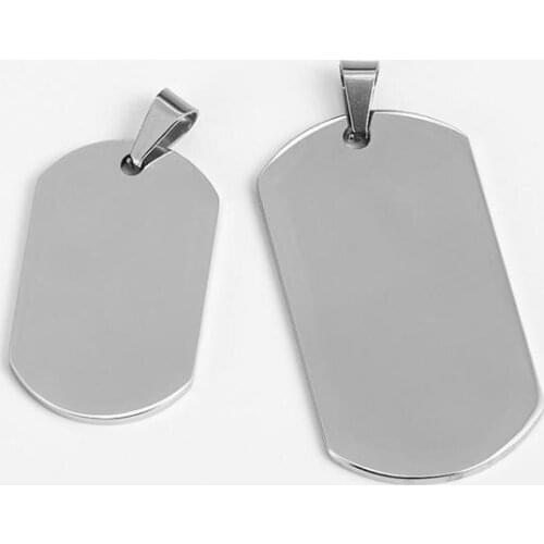 200pcs Personalized Blank Stainless Steel Dog Pet Tag Military Dog Tag Pendant Charm Both Mirror Polished Jewelry Pedant SN1132