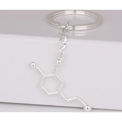 2016 Pleasure hormone keychain chemical formula Molecules keychains Love Happiness Sign serotonin Teacher, Mom Gift YLQ0234