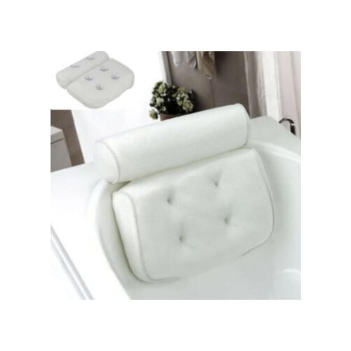 3D Mesh Spa Non-Slip Cushioned Bath Tub Spa Pillow Bathtub Head Rest Pillow With Suction Cups For Neck And Back Bathroom Supply