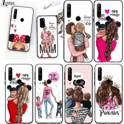 Hot Mom and Baby Girl for Honor 30S 30i 30 View V 20 Pro 5G 20S 20E 10X 10 10i 9N 9C 9S 9X Lite Black Phone Case