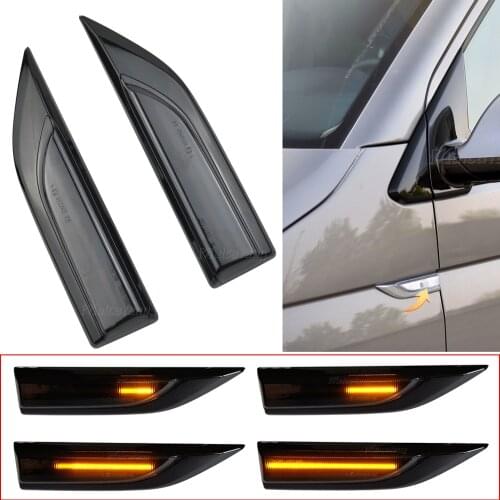 For VW Transporter T5 T6 Multivan MK4 Caddy 2015-2017 Flowing LED Dynamic Side Marker Sequential Blinker Turn Signal Light Lamp