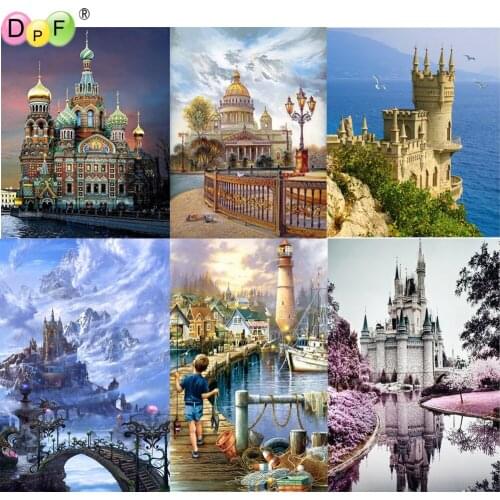 DPF 5D Round/square full Diamond Painting Cross Stitch castle Crafts Diamond Embroidery Mosaic Needlework kits Home Decor