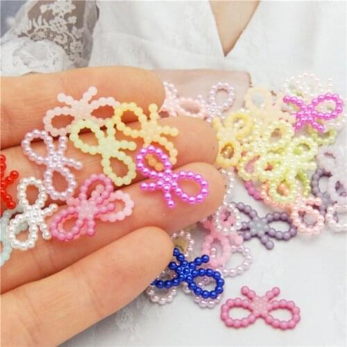 Julie Wang 10PCS Resin Bowknot Charms Random Color Flat Back Bow Tie Connector Pendant Bracelet Jewelry Making Accessory Decor