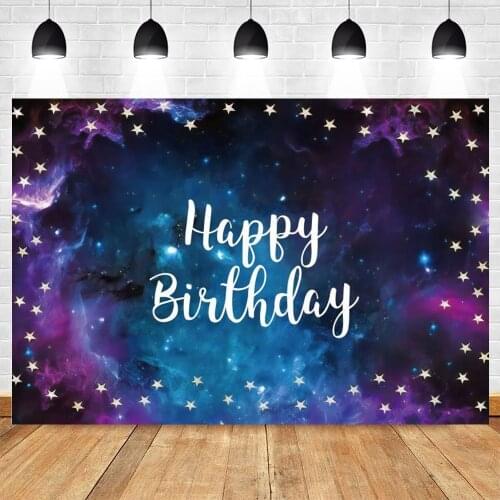 Backdrop Starry Sky Boy or Girl Happy Birthday Party Universe Newborn Decoration Photography Backgrounds Customize Photo Studio