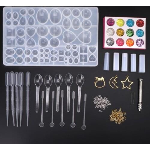 Resin Casting Molds Epoxy Handicraft Kit Silicone Mold Making Jewelry Gem Pendant Clasp Mould Craft DIY Set