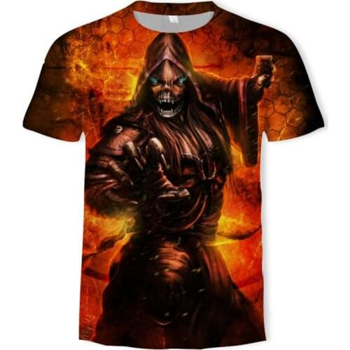 2021 Skull 3d Print Fashion T-shirts Men / Women Heavy Metal Grim Reaper Short Sleeve Harajuku Style T-shirt Streetwear Tops