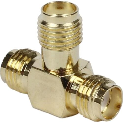 SMA Female to Two SMA Female Triple T RF Adapter connector 3 way Splitter