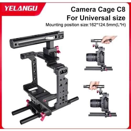 Yelangu 5D Camera Cage Handheld Slr Universal Camera Cage Quick Installation Kit for Canon 5D Mark Iv Iii Ii 6D 7D Nikon Camera
