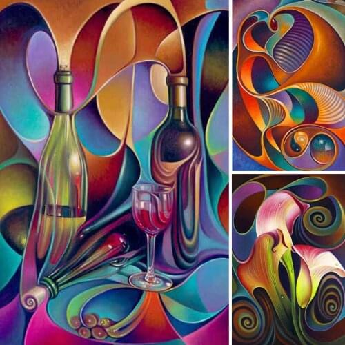 5D Diy Diamond Painting Abstract Flower Landscape Kit Full Drill Square Embroidery Mosaic Art Picture of Rhinestones Home Decor