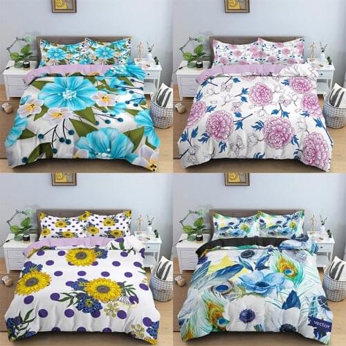 Beautiful Flower Bedding Sets Luxury Duvet Cover Set Twin/Queen/King Size Bed Room For Kids Beding Home Textile
