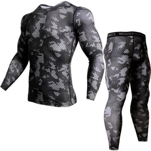 2-piece sets Compression Suits Mens Quick Dry set Clothes Sport Running MMA jogging Gym work out Fitness Tracksuit clothing