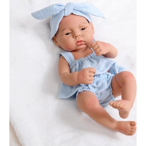 Reborn Baby Doll 40CM Baby Reborn Dolls Toys For Girls Accompany Doll Lifelike Toddler Blue Eyes Bebe Reborn Birthday Present