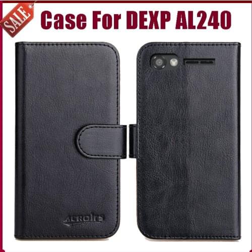 Hot! DEXP AL240 Case 4" 6 Colors Flip Soft Leather Phone Wallet Cover Stand Function Case Credit Card Slots