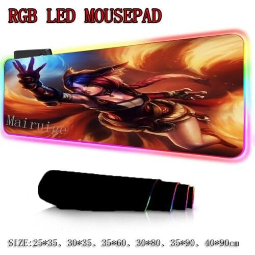 Mairuige Hot Anime Sexy Cat Girl Large RGB LED 7 Color USB Wired Lighting Gamer Colorful Laptop Desk Mat Mouse Pad