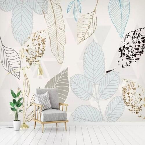 Custom Wall Mural 3D Wallpaper Modern Leaves Art Murals Living Room TV Bedroom Background Wall Painting Home Decor Wall Papers