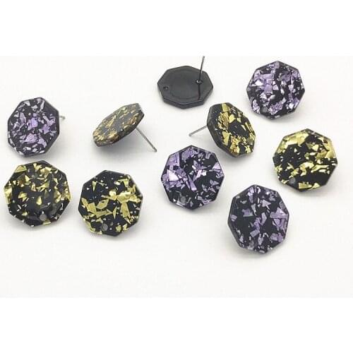 New Arrival! 18mm 20pcs Acrylic ice crack effect Ear Stud for Handmade Earring DIY Parts,Jewelry Findings & Components