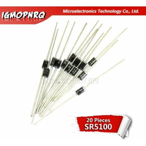 20pcs SR5100 SB5100 5A/ 100V DO -27 schottky diode new original