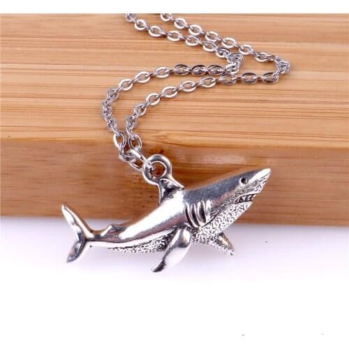 Punk Shark Charm Necklace Ocean Animal Pendants Necklaces for Women Men Best Gift 23535